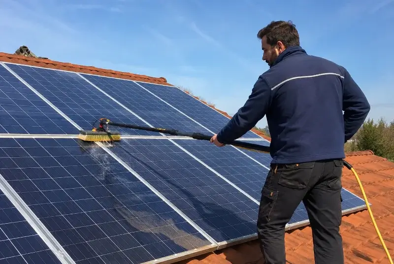 Nettoyage et entretien de panneaux solaires au Teich