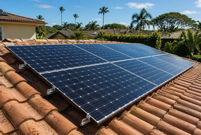 Installation de panneaux solaires au Teich